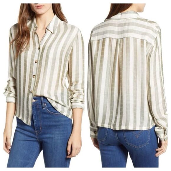 Socialite Stripe Blouse Size Medium - Picture 1 of 13